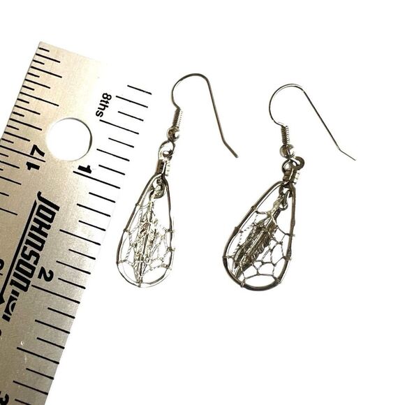 Dreamcatcher Feather Drop Earrings - Picture 7 of 7
